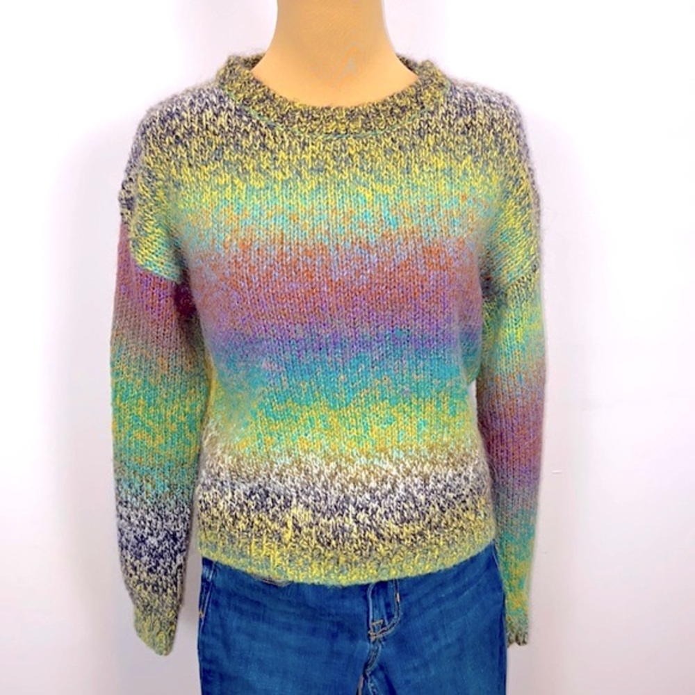 Storia Colorful Multicolored Vibrant Knit Sweater Size S